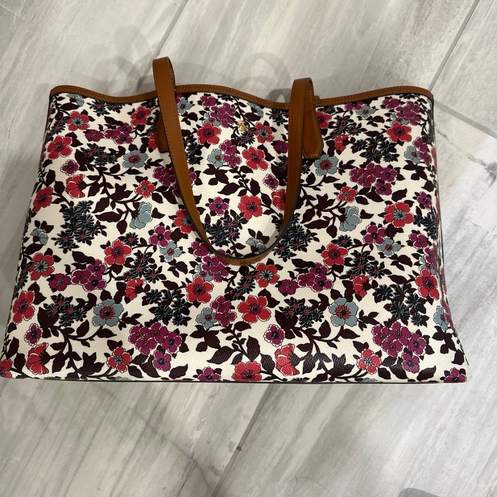 Tory Burch Large Multicolor Floral Tote - Picture 2 of 8
